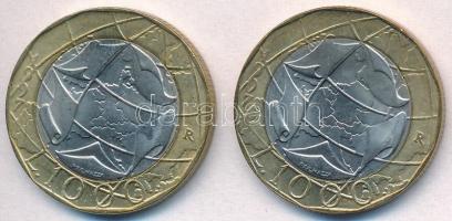 Olaszország 1997. 1000L "EU" (2xklf) egyik hibás térképpel T:1- Italy 1997. 1000 Lire "European Union" (2xdiff) one with incorrect map C:AU