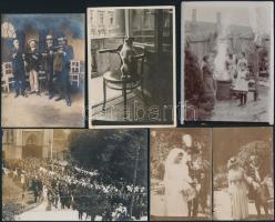 cca 1900-1930 Vegyes fotó tétel, összesen 60 db, közte sok érdekes fotó, vegyes minőségben, 9x6 és 12x22 cm közti méretben