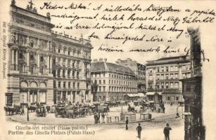 Budapest V. Gizella tér, Haas palota, Takarékpénztár, Borhegyi F. és Szenes Ede üzlete