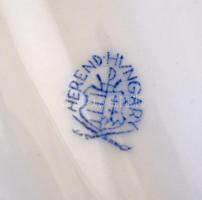 Herendi Viktória mintás hármas kínáló, Koi hal figurával a közepén, kopott aranyozás, jelzett, 44×40...