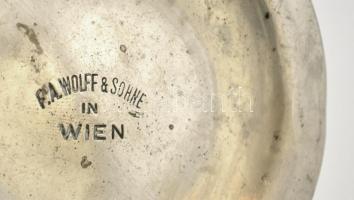 2 db F. A. Wolff & Söhne Wien fém tároló, jelzettek, m: 17 cm