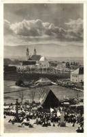 Csíksomlyó, Sumuleu Ciuc; búcsú, Andory Aladics Zoltán mérnök felvétele és kiadása / Catholic fest, folklore (tűnyomok / pin marks)