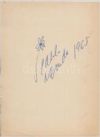 1965 Pablo Neruda (1904-1973) aláírása virágrajzával papírlapon