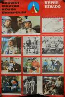 1980 Képes Híradó: Szovjet-magyar közös űrrepülés, színes plakát, szélein kis szakadással, 96×66 cm