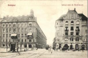 Budapest IX. Lónyay utca, Boráros tér, villamos, Gömöri Testvérek üzlete (EK)