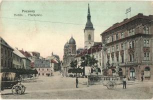 Pozsony, Pressburg, Bratislava; Hal tér, Szenzáció kávéház / Fischplatz / square, cafe