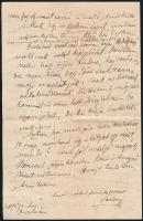 1870 Hegedűs Sándor (1847-1906) közgadász, miniszter, író saját kézzel írt szerelmes levele  Jókay J...