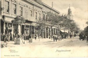 Nagybecskerek, Zrenjanin, Veliki Beckerek; Fő utca, üzletek / Hauptgasse / main street with shops (fl)