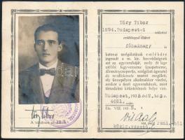 1935 Katonai igazolványok, fényképes emléklap egy azon személy részére