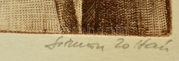 Simon Zoltán (1950-): II, János Pál. Rézkarc, papír, jelzett, 18×12 cm