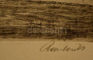 Paulovits Pál (1892-1975): Utca részlet. Rézkarc, papír, jelzett,  21×29 cm