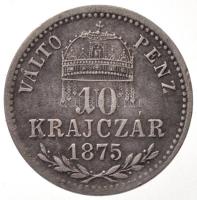 1875KB 10kr Ag "Váltó Pénz" (1,55g) T:2 patina / 
Hungary 1875KB 10 Kreuzer Ag "Valt...