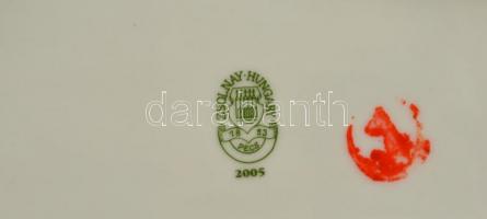 Zsolnay csonttál, kézzel festett, jelzett, hibátlan, 21×10×3,5 cm