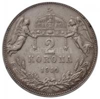 1914KB 2K Ag "Ferenc József" Körmöcbánya (9,94g) T:2 / 
Hungary 1914KB 2 Korona Ag "...