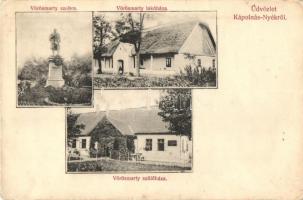 Kápolnásnyék, Vörösmarty szobra, lakó- és szülőháza, Wessely Zsigmond kiadása (EK)
