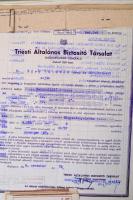 cca 1930 A Generali Triesti általános biztosító, Budapest V. kerületi székházát ábrázoló kötvénytart...