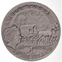 Niue 2011. 1$ Ag "Borostyánút / Aquileia" borostyán darabbal (28,58g/0.925/38mm) T:BU / 
...