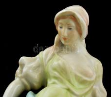 Herendi korsós anya, kézzel festett, jelzett, hibátlan, psizkos, m: 27 cm