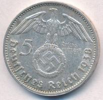 Német Harmadik Birodalom 1938A 5M Ag "Hindenburg" T:2 kis ph.
German Third Reich 1938A 5 ...