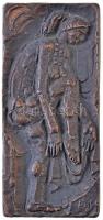 Somogyi József (1916-1993) DN "Fürdőző nő" Br plakett (55x120mm) T:2 patina