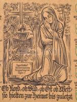 Emléklap az altheimi amerikai hadifogolytábor 1945-ös elhunyt német katonáinak emlékére, számos néme...