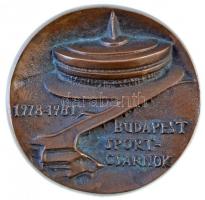 1981. "Budapest Sportcsarnok 1978-1981" Br emlékplakett, hátoldala gravírozva. Szign.:BH(?) (77mm) T:2