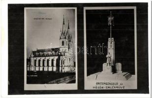 Ditró, Ditrau; Római katolikus templom, Országzászló és Hősök emlékműve, Foto Klein / church, Hungarian national flag, WWI Heroes monument, photo