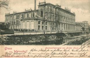 Varnsdorf, Warnsdorf im Böhmen; Baumwollspinnerei von Brüder Perutz / Cotton spinning factory (EK)
