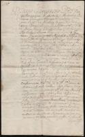 1747 Mária Terézia birtokügyben kelt oklevelének hiteles másolata, latin nyelven, gyűrűspecséttel