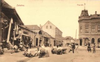 Zalatna, Zlatna; Piac tér, üzletek / market square, shops (EK)