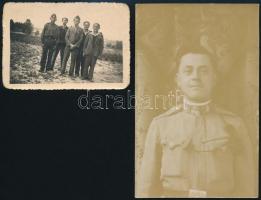 cca 1918-1943 4 db katonai fotó, egy részük hátulján feliratozva, különböző méretben