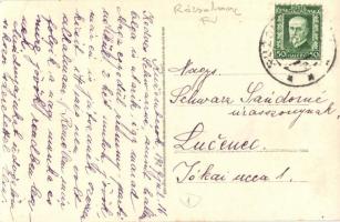 1929 Rózsahegy, Ruzomberok; Mostova ulica / Híd utca, üzletek / street view, shops, Lumen photo (EK)