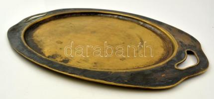 Watson & Gillott szecessziós réz tálca, jelzett, préselt, 55×34 cm