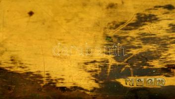 Watson & Gillott szecessziós réz tálca, jelzett, préselt, 55×34 cm