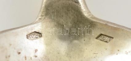 Ezüst (Ag.) monogramos teás kanál ( 6db), jelzett, h:14 cm nettó:166 g