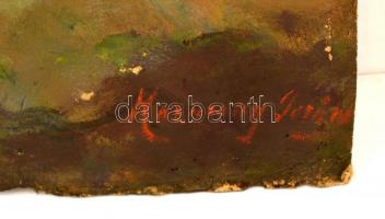 Kazacsay Gerőné, Hirsch Lujza (1871-?): Tengerparti szélben. Olaj, karton, jelzett, kis hibával, 50x...