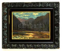 Katona Nándor (1864-1932): Felvidéki táj. falemez, sérült, jelzett, keretben 25,5×36,5 cm