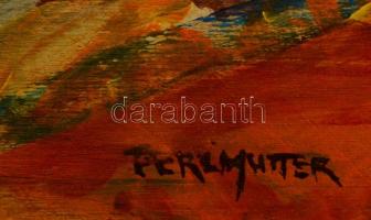 Perlmutter jelzéssel: Fekvő női akt. Olaj, falemez, sérült, 29×47 cm