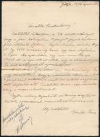 1936 Jákfai Gömbös Ilona (1895-?) saját kézzel írt levele, szerkesztőségnek címezve, érdekes receptekkel, 21,5x15,5 cm