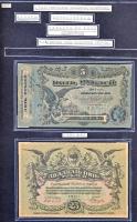 Egyedülálló orosz és szovjet bankjegy/szükségpénz/kötvény gyűjtemény öt albumba rendezve, leírásokka...