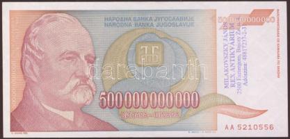 Jugoszlávia 1993. 500.000.000.000D Hungarika! "Milakovszky János" bélyegzővel! T:II+