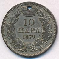 Szerbia 1879. 10p Br "I. Milán" T:2- átfúrva, patina
Serbia 1879. 10 Para Br "Milan ...
