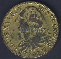 Franciaország 1792W 2S aranyozva XVI.Lajos T:3