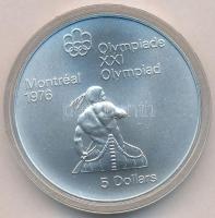 Kanada 1974. 5$ Ag Montreali olimpia - Kenuzás T:BU  Canada 1974. 5 Dollars Ag Montreal Olympic Games - Canoeing C:BU Krause KM#92
