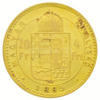 1885KB 4Ft/10Fr Au "Ferenc József" (3,16g/0.900) T:2  karc, kis fo.
/ Hungary 1885KB 4 Fo...
