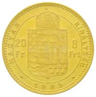 1885KB 8Ft/20Fr Au "Ferenc József" (6,43g/0.900) T:2  karc
/ Hungary 1885KB 8 Forint/20 F...