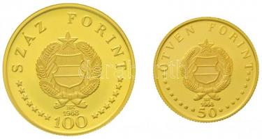 1968. 50Ft Au "Semmelweis Ignác" (4,22g/0.900) + 1968. 100Ft Au "Semmelweis Ignác&quo...