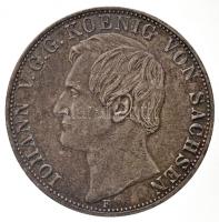 Német Államok / Szászország-Albertin 1859F 2 Tallér Ag "Johann" (36,95g) T:2 patina / German States / Saxony-Albertine 1859F 2 Thaler Ag "Johann" (36,95g) C:XF patina Krause KM#1195