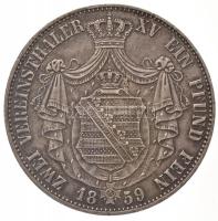 Német Államok / Szászország-Albertin 1859F 2 Tallér Ag "Johann" (36,95g) T:2 patina / Germ...