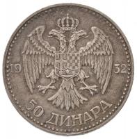 Jugoszlávia 1932. 50D Ag "I. Sándor" (22,89g) T:2 ph., patina
/ Yugoslavia 1932. 50 Dinar...